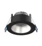 Noxion LED Spot Ares Diep ring Zwart 6W 540lm 927-940 3CCT - met Binnenring Zilver | Zaagmaat 68mm