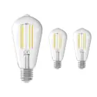 Voordeelpak 3x Calex Smart Rustiek Filament LED Lamp E27 7W 806lm 1800-3000| Tuya Wifi - Afstembaar Wit
